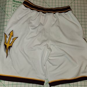 Arizona State Sun Devils Adidas Mens  White Basketball Performance Shorts Sz XXL